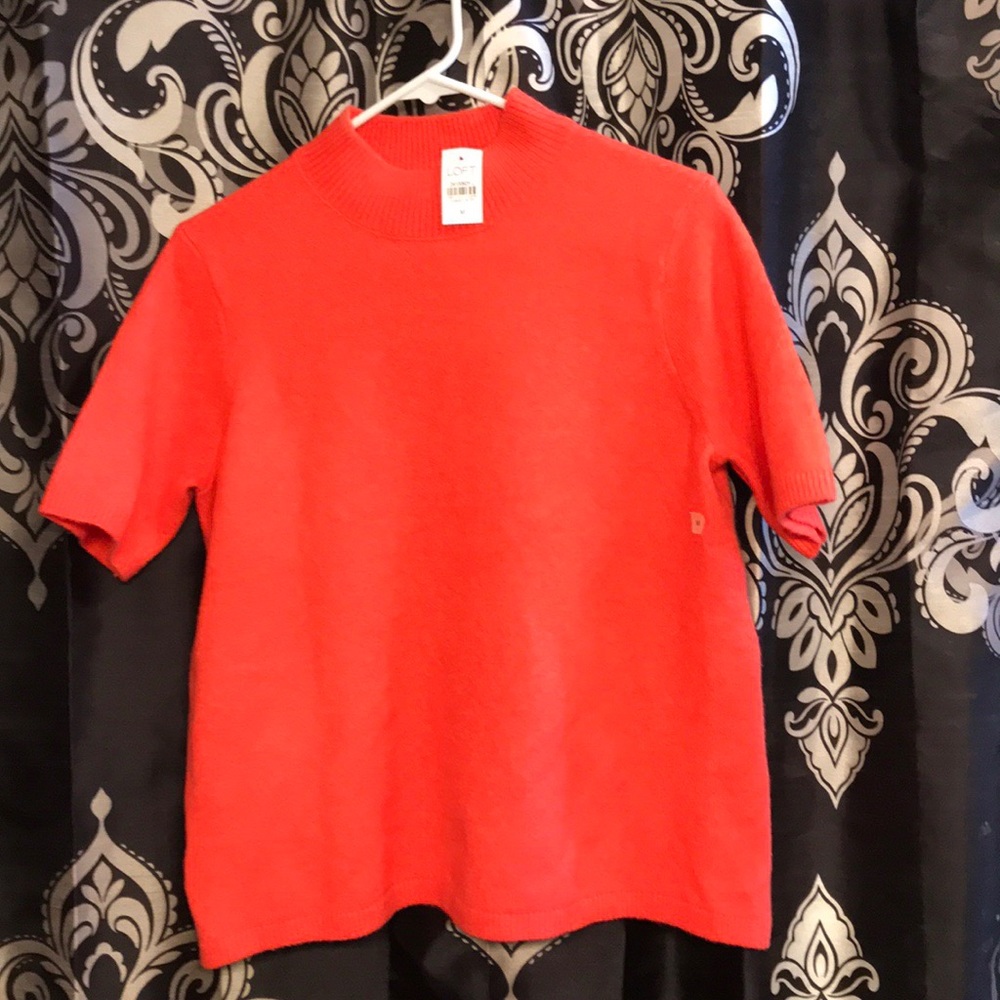 Mock Neck Short Sleeve Sweater